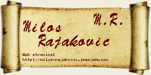 Miloš Rajaković vizit kartica